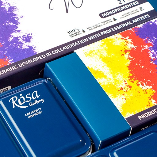 ROSA GALLERY WATERCOLOUR METAL BOX MONOPIGMENTED SET OF 21 PANS