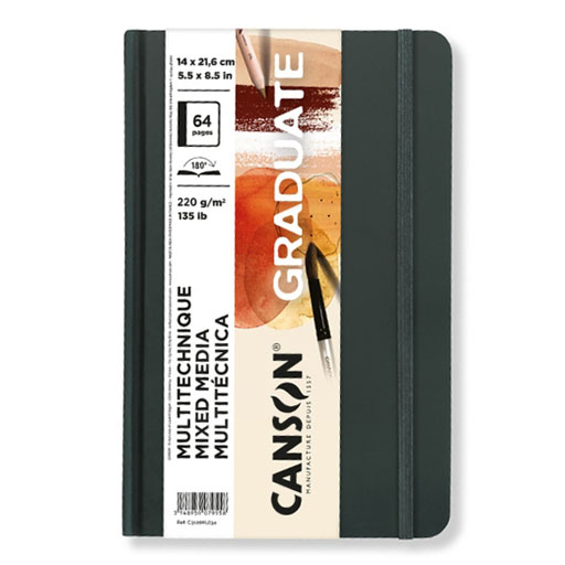 CANSON GRADUATE MIXED MEDIA SKIZZENBUCH OCKER - GRAU 220 G