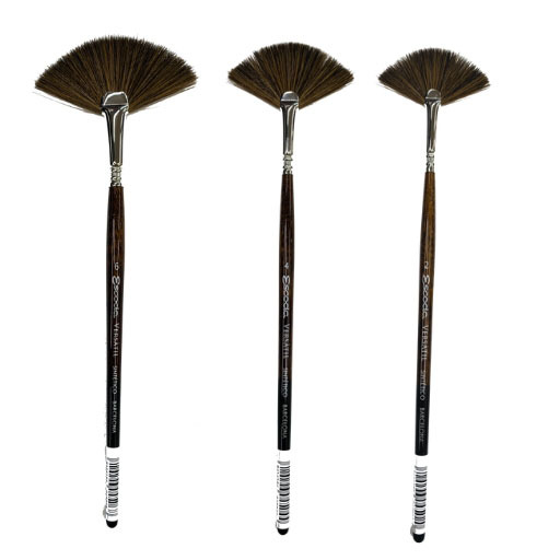 ESCODA VERSÁTIL FÄCHERPINSEL KOLINSKY SYNTHETIKFASERN KURZER STIEL SERIE 3045