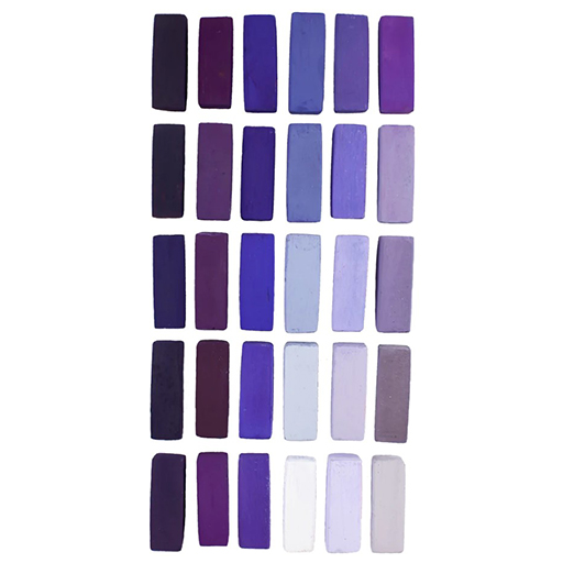 TERRY LUDWIG CARDBOARD BOX OF 30 SOFT PASTELS ULTRA VIOLETS SELECTION
