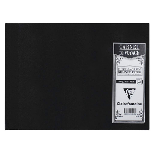 CLAIREFONTAINE TRAVEL NOTEBOOK CLOTH-COVERED HARDCOVER STITCHED BINDING WHITE PAPER 180 G