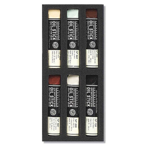 SENNELIER SET OF 6 MINI OIL STICKS TABBY CAT