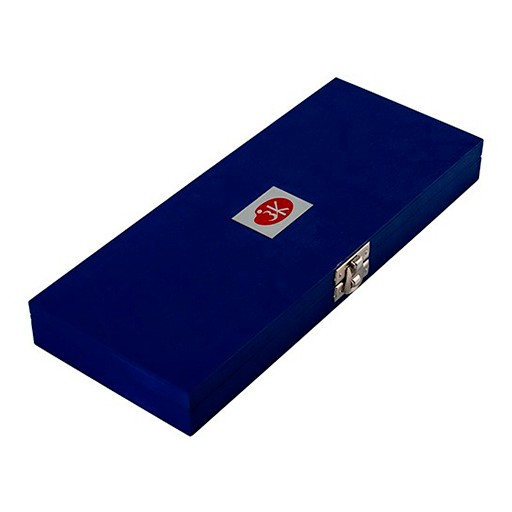 WHITE NIGHTS COFFRET BOIS BLEU AQUARELLE AVEC 24 GODETS ET PINCEAU