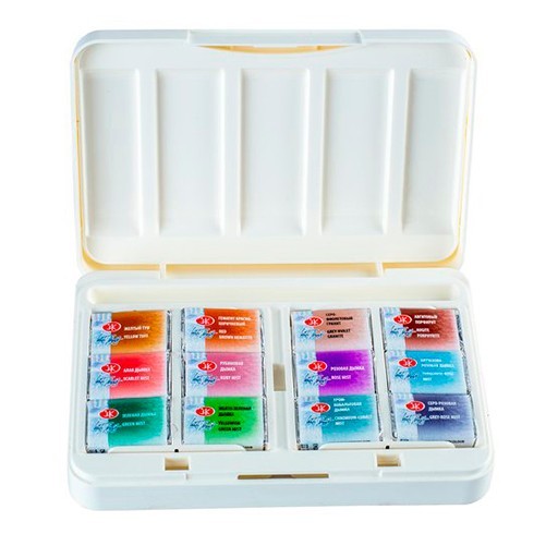 SAN PETERSBURGO WHITE NIGHTS SET GRANULATION AND NATURAL EARTH - CAJA ACUARELA CON 12 GODETS