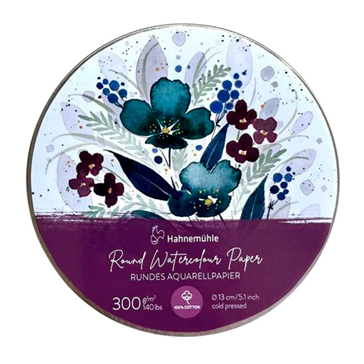 HAHNEMÜHLE ROUND WATERCOLOUR PAPER - AQUARELLPAPIER RUND 100% BAUMWOLLE 300 G