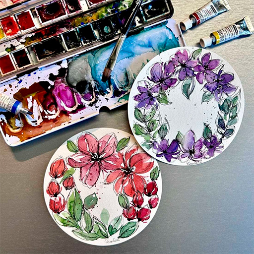 HAHNEMÜHLE ROUND WATERCOLOUR PAPER - AQUARELLPAPIER RUND 100% BAUMWOLLE 300 G