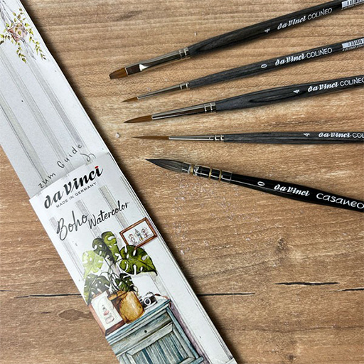DA VINCI SET BOHO WATERCOLOR FRAU VON BOMMEL - PINCELES ACUARELA SERIE 11672