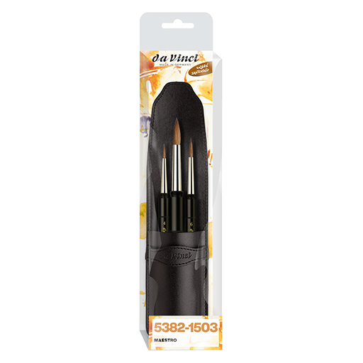 DA VINCI SET MAESTRO TRAVEL BRUSH - PINCELES DE VIAJE PELO DE MARTA KOLINSKY + ESTUCHE SERIE 5382-1503