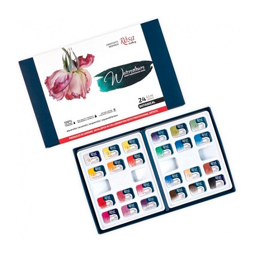 ROSA GALLERY BOTANICAL AQUARELLSET 24 NÄPFCHEN