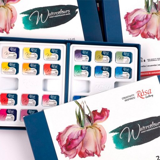 ROSA GALLERY BOTANICAL AQUARELLSET 24 NÄPFCHEN
