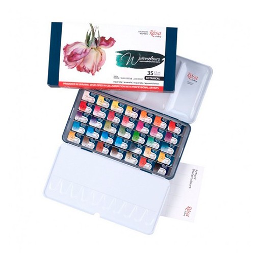 ROSA GALLERY BOTANICAL AQUARELL-METALLKASTEN 35 NÄPFCHEN