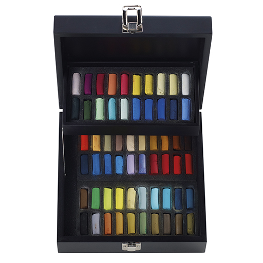 SENNELIER PASTELS À L'ÉCU UNIVERSAL SET OF 60 HALF PASTELS IN WOODEN BOX