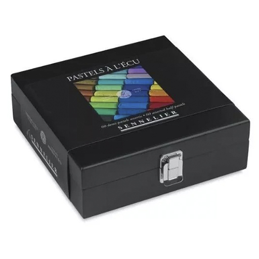 SENNELIER PASTELS À L'ÉCU UNIVERSAL SET OF 60 HALF PASTELS IN WOODEN BOX