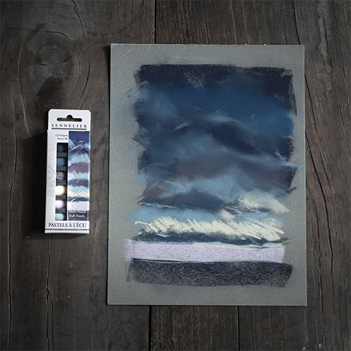 SENNELIER PASTELS À L'ÉCU STÜRMISCHER HIMMEL SET 6 HALBE PASTELLKREIDEN
