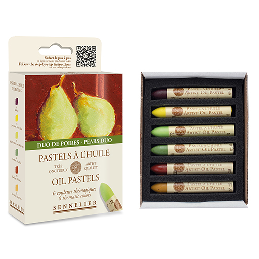 SENNELIER PASTELS À L'HUILE SET DE APRENDIZAJE 6 PASTELES AL ÓLEO TEMÁTICA DUO DE PERAS