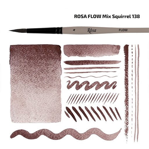 ROSA SQUIRREL MIX ROUND BRUSH SHORT HANDLE SERIES FLOW 138