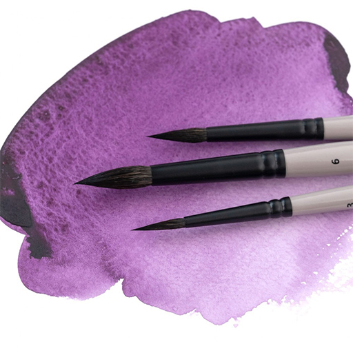 ROSA SQUIRREL MIX ROUND BRUSH SHORT HANDLE SERIES FLOW 138