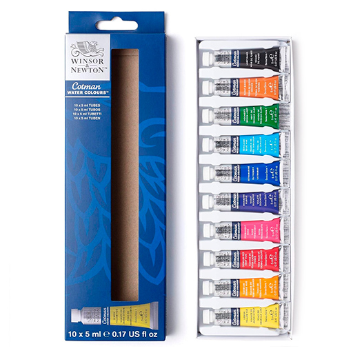 WINSOR & NEWTON SET DE DÉMARRAGE AQUARELLE COTMAN 10 X 5 ML