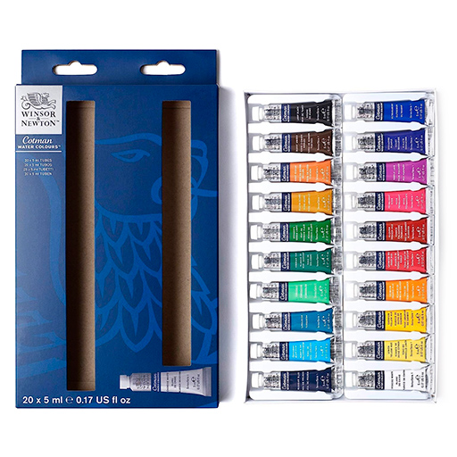 WINSOR & NEWTON SET DE INICIACIÓN ACUARELA COTMAN 20 X 5 ML