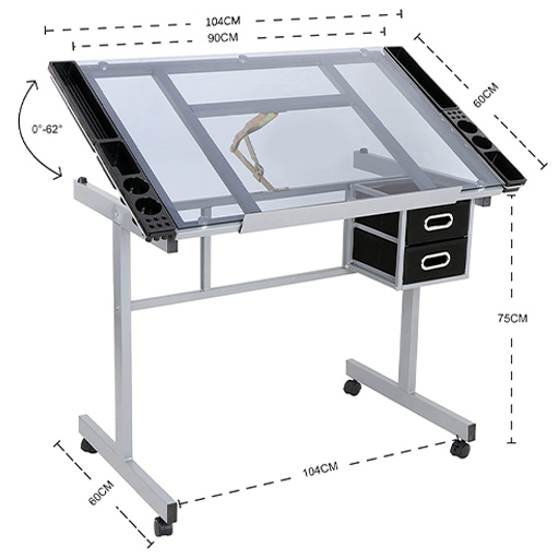 RAW ART MATERIALS DRAWING TABLE