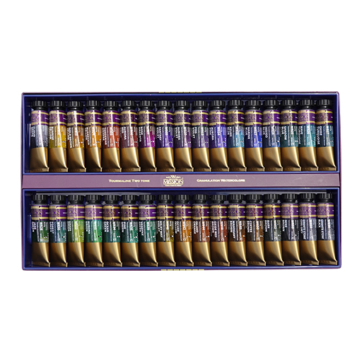 MIJELLO MISSION GOLD CLASS TOURMALINE GRANULIERENDE AQUARELLFARBE SCHACHTEL 34 TUBEN