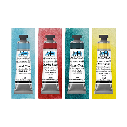MICHAEL HARDING WATERCOLOUR INTRODUCTORY SET OF 4 X 15 ML TUBES