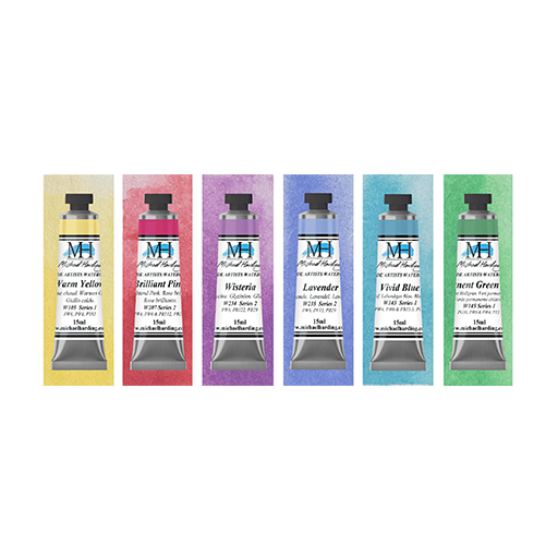 MICHAEL HARDING PASTEL SELECTION SET AQUARELLE 6 TUBES 15 ML