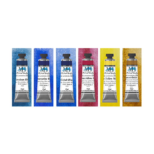MICHAEL HARDING WATERCOLOUR POPPY BALSER SET OF 6 X 15 ML TUBES