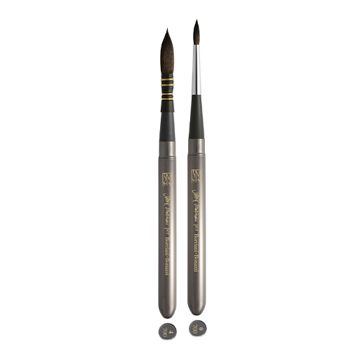 BORCIANI E BONAZZI SILVIA MOLINARI SET OF 2 TRAVEL BRUSHES SERIES 700 + CASE
