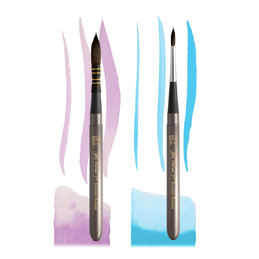 BORCIANI E BONAZZI SILVIA MOLINARI SET OF 2 TRAVEL BRUSHES SERIES 700 + CASE