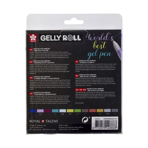 SAKURA GELLY ROLL MOONLIGHT 06 FINE - UNIQUE SET OF 12 GEL PENS