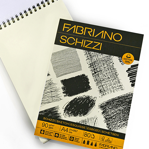 FABRIANO SCHIZZI BLOC DE CROQUIS SPIRALÉ 90 G