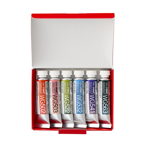 HOLBEIN ARTISTS' GRANULATING WATERCOLOUR FLOWER SET OF 6 X 5 ML TUBES