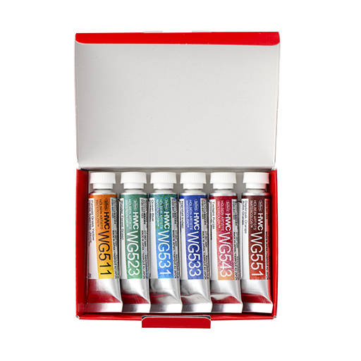 HOLBEIN ARTISTS' GRANULATING WATERCOLOUR LANDSCAPE SET OF 6 X 5 ML TUBES