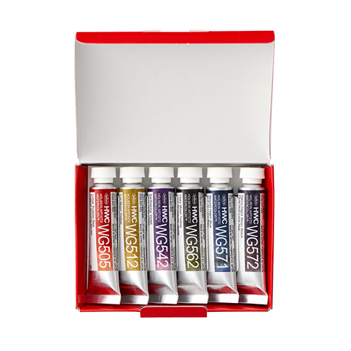 HOLBEIN ARTISTS' GRANULATING WATERCOLOUR MOON SET OF 6 X 5 ML TUBES