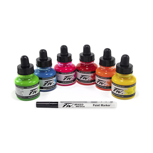 DALER ROWNEY FW SET NEON 6 TINTAS