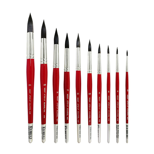 NEEF SQUIRREL MIX ROUND BRUSH SHORT HANDLE SERIES 4750-LP