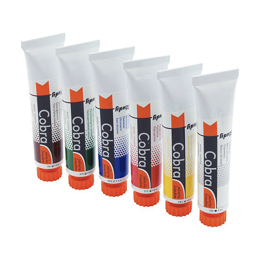 COBRA STUDY EINSTEIGER-SET 6 WASSERVERMALBARE ÖLFARBE 20 ML TUBEN