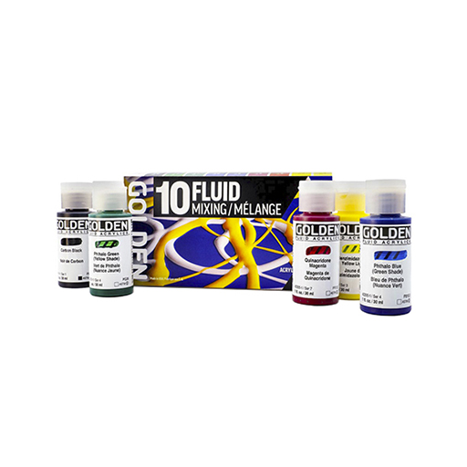 GOLDEN 10 FLUID MIXING - MISCHSET 10 FLUID ACRYLFARBEN