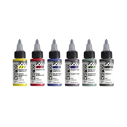 GOLDEN HIGH FLOW AIRBRUSH - AIRBRUSH-SET 6 HIGH FLOW ACRYLFARBEN