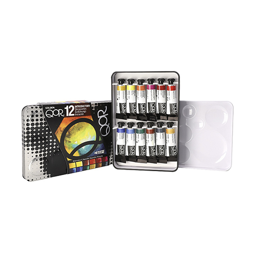 GOLDEN QOR 12 INTRODUCTORY WATERCOLOUR SET OF 12 X 5 ML TUBES