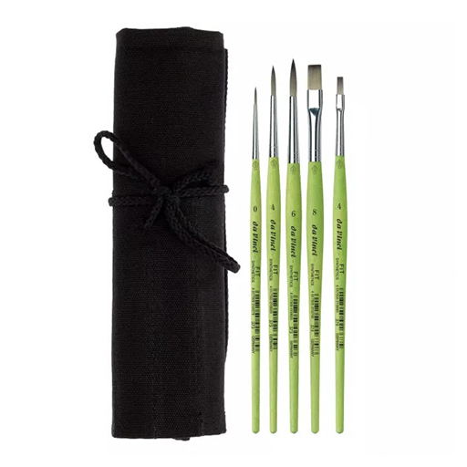 DA VINCI FIT SYNTHETICS SET OF 5 BRUSHES + COTTON CASE SERIES 4069