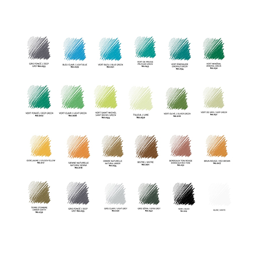 CONTÉ À PARIS BAMBOO BOX SET OF 48 CARRÉS ASSORTED COLOURS