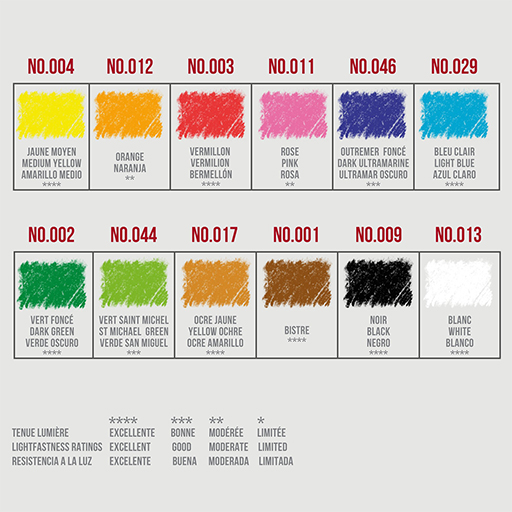 CONTÉ À PARIS 12 PASTELLSTIFTE IM METALLETUI SORTIERTE FARBEN