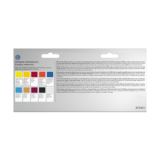 LEFRANC BOURGEOIS LINEL EXTRA FINE GOUACHE - PRIMARY COLOURS DOUBLE SET OF 10 X 14 ML TUBES
