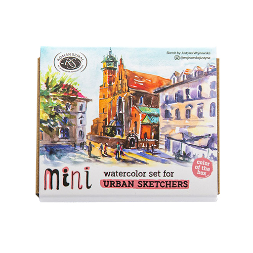 ROMAN SZMAL MINI URBAN SKETCHERS WATERCOLOUR BOX 8 HALF PANS + 4 EMPTY SLOTS