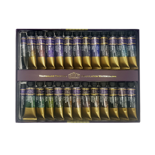 MIJELLO MISSION GOLD CLASS TOURMALINE - GRANULIERENDE 2-TON-AQUARELLFARBE SCHACHTEL 24 X 15 ML TUBEN