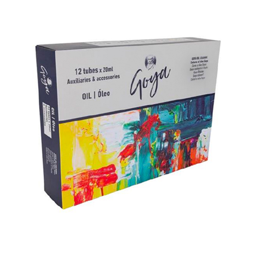 TITAN ARTS CAJA MADERA ÓLEO GOYA 20GO 12 TUBOS 20 ML + ACCESORIOS