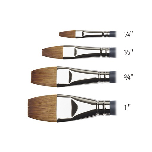 WINSOR & NEWTON PROFESSIONAL WATERCOLOUR SYNTHETIC SABLE ONE STROKE - FLACHPINSEL SYNTHETIKFASERN KURZER STIEL