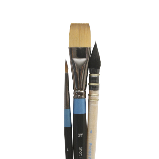 DALER ROWNEY AQUAFINE SET OF 3 BRUSHES SHORT HANDLE SERIES 300